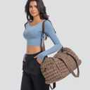 Quilted Travel Duffle Bag for Women Medium Weekender Bag Puffer Overnight Bag Large Soft Puffy Duffel Bag Carry-On Gym Bag Lightweight Personal Item Travel Bag for Trips Business Sport Airplane