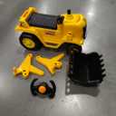 Ride On Excavator with Under Seat Storage, Pull Cart Kids Bulldozer for Boys & Girls, Sit and Scoot Construction Toy with Horn, Front Loader Shovel, for Sand and Snow, Ages 3 Years Old