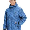 BANTREK Men's Winter Ski Jacket Water Resistant Warm Snow Coat Windproof Insulated Snowboard Rain Jackets with Hood (Dark Blue Camo,XX-Large)