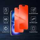 2 x 2 Pack for iPhone 16 Privacy Screen Protector Tempered Glass 6.1 inch Private Protective Film Anti-Blue Light Anti Spy No Bubble Simple Assembly Gradient Red Orange