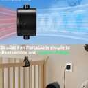 Stroller Fan Portable, Personal Fan for Travel, Digital display, Detachable 5 Speeds Rechargeable 360 Rotate Flexible Tripod Fan, For Home Office Stroller Camping - Black