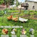 Foldable Expandable Chicken Tunnel for Outdoor Yard, Heavy Duty Poultry Run Tunnel, Predator Proof Enclosure Playpen for Chickens Rabbits Ducks