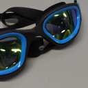 OMID Kids Swim Goggles, P2mini Polarized Swimming Goggles Comfortable for Age 6-14 (A9-mirrored Gold Lens Blackblue Frame)