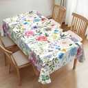 Vintage Floral Rectangle Tablecloths Summer Flower Table Cloths Dacorative Kitchen Dining Tablecloth for Rectangular Tables,Washable Table Cover for Party 54 x 72 Inch (Multi Color)