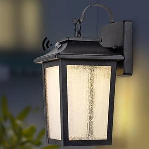 LED Dusk to Dawn Outdoor Wall Lantern with Sensor - Exterior Porch Lighting Fixtures, Black Outside Wall Mount Sconce with 13W 3000K for House Garage, Doorway Garden Patio, 100% Waterproof Anti-Rust 