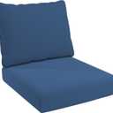 California Umbrella Outdoor Deep Seat, Patio Seat Cushion, 24 x 48 Inch, Premium Outdoor Densified Fiber, Fade Resistant, Sunbrella Fabric, Regatta