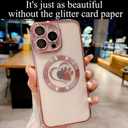 Compatible for iPhone 16 Pro Max Case Glitter Clear Paw Love Heart Compatible with MagSafe, Camera Lens Protection Soft Slim Thin Magnetic Bling Phone Case - Pink
