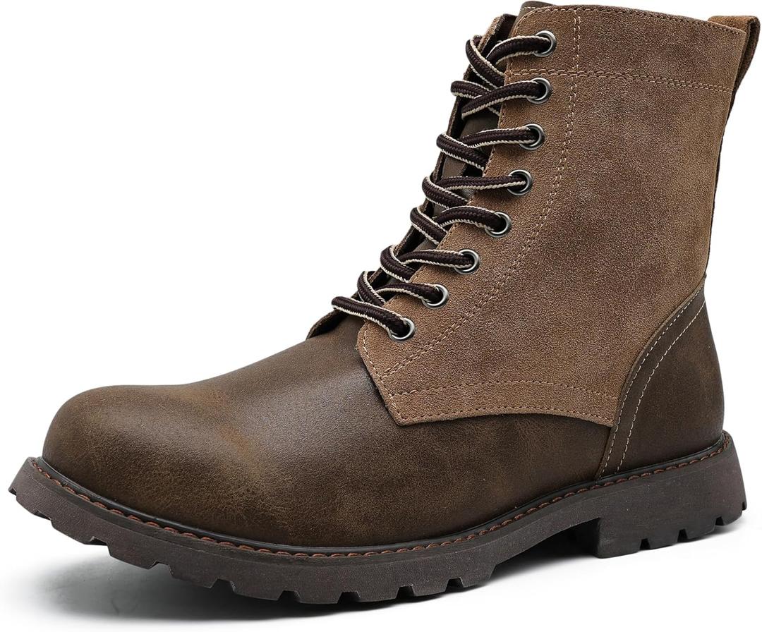 COSIDRAM Men's Casual Oxford Boots Classic Suede Chukka Boots Comfort Lace Up Business Dress Shoes (9.5, A/Dark Brown)