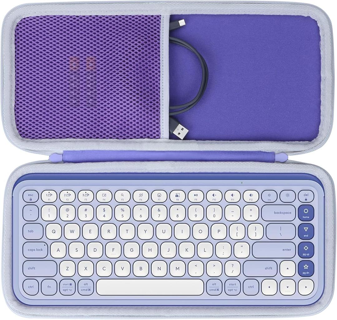 Storage Case Compatible with Logitech POP ICON Keys Keyboard (Lilac Case)