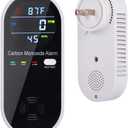 Carbon Monoxide Detectors, Carbon Monoxide Detector Plug in with Temperature Humidity Sensor Built-in, CO Level Monitor Alarm with Clear LCD Display Sound & Light Warning for Home/Hotel/RV