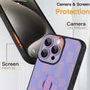 SOKAD for iPhone 15 Pro Case with Finger Strap Kickstand, Purple Checkered