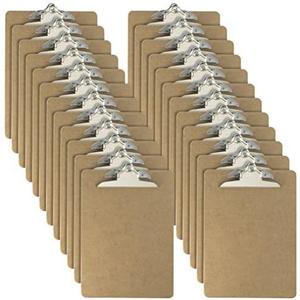 Officemate Recycled Wood Clipboards, 6 Inch Clip, 24 Pack Clipboards, Letter Size (9 x 12.5 Inches), Brown (83724)