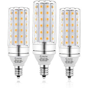 E12 LED Bulbs,12W LED Corn Light Bulb, E12 LED Bulb 100W Equivalent 1200 Lumen 3000K Warm White, Non-Dimmable LED Candelabra Light Bulbs, E12 Candelabra Base Chandelier Light Bulbs, Pack of 3