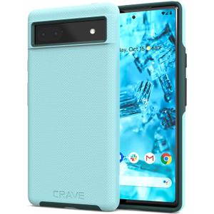 Crave Dual Guard for Google Pixel 6a Case, Shockproof Protection Dual Layer Case for Google Pixel 6a - Aqua