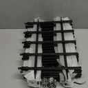 Decorative Metal Garden Fence 11in H x 12ft L, Small Border Fence Roman Column Deco, Garden Fencing for Flower Bed Lawn Landscape Outdoor, 10 Panels + 11 Stakes Black