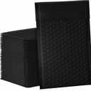 Bubble Mailers 4x8" 100 Pack Black Padded Envelopes Waterproof Usable Size 4x7 Self-Seal Padded Mailing Envelopes Bubble Opaque Padded Mailer for Small Businesses, 4x8-100Pc