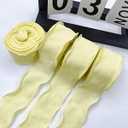 Yellow Ribbon 4Rolls Wavy Handmade Wide Ribbon for Gift Wrapping Craft Sewing 1-1/2 inch 1.5" x 40Yard Fabric Ribbon Flower Bridal Bouquets Party Wedding Decoration DIY Hair Bows Making