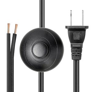 2-Pack Floor Foot Cord Switch UL Listed, Foot Pedal Push Inline Switch On-Off Control Wire Cable Power Plug for LED Lights, Halogen and Incandescent Bulbs lamp,5Ft 18AWG