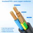 JSADZKJY IEC 320 Y Distributor Power Cable C14 Male to C5 Female+ NEMA 5-15R Female Extension Power Cable 10A 250V C14 to C5+NEMA 5-15R AC Adapter Cablefor Laptop Receptacle Converter (33cm/1ft)