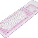 Roll Up Keyboard, Foldable Silicone Keyboard 103 Keys USB Wired Mute Keyboard, Fadeless Foldable Keyboard for Pc Laptop Travel