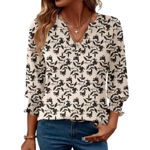 LOMON Women's 2026 Fashion Tops 3/4 Length Sleeve Business Casual Blouses Summer Tees Shirts S-4X (White)