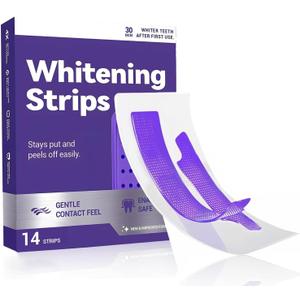 Purple Teeth Whitening Strips, Gentle Daily Purple Whitening Strips for Surface Stain Reduction & Natural Shine, Suitable for Sensitive Teeth, Portable Purple Teeth Care Strips, 14 Strips