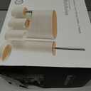 Bathroom Accessories Bath Set of 6, Toothbrush Holder, Soap Dispenser, Trash Can, Soap Dish, Toothbrush Cup and Toilet Brush Holder, Green (Green-bamboo Lid)