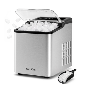 Ice Makers Countertop, 9 Ice Cubes in 6 Mins, 26.5Lbs/24H, Upgraded 1.5L Water Tank & 1.32Lbs Ice Basket, Self-Cleaning Portable Ice Maker for Home Kitchen Office Bar RV