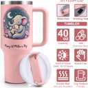 First Mothers Day Gifts  Happy 1st Mothers Day Tumbler 40oz  Stainless Steel Cup with Lid & Straw  Insulated Coffee Travel Mug for Mom-to-Be, Baby Shower Gifts, New Mom Present