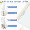 Refillable A5 Binder 6 Ring Cover for Planner Journal Budget Notebook Making with 300 PCS Binder Sheet Converter Sticker, Loose Leaf Cover with 20mm Inner Diameter Ring (Smooth-white)