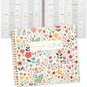 Maitys 2026-2027 Large 6 Column Salon Appointment Book for Hairstylist Spa Business, Hourly Planner 15 Minute Interval, 200 Pages Undated 6 Am 9 Pm Spiral Bound Checklist Planner(Colorful, Floral)