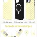 Jusy Magnetic Polka Dot Case for iPhone 11,Yellow Pink | Compatible with MagSafe, Cute Aesthetic Polka Dots Design, TPU and PC Protective Shockproof Cover