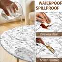 Round Fitted Table Cloth with Elastic Fits 42"-46" Round Tables, 48"