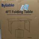 Folding Table 4 Foot,Portable Heavy Duty Plastic Utility Table,White