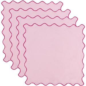 Dinner Napkins, Cotton Linen Blend Napkins Set of 4 Perfect for Parties Dinners Weddings Cocktail Christmas Cloth Napkins Washable & Reusable 18x18 (Pink, 18" x 18", 4PCS)