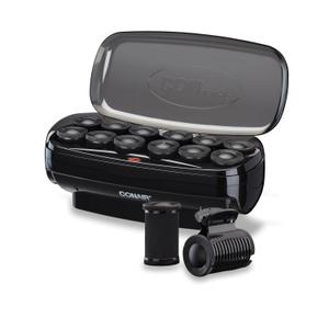 Conair Hot Rollers Hair Curlers for Long, Medium and All Hair | Heated Rollers with Hair Roller Clips Included | 1 1/2-inch Rollers | (Pack of 1), Black 