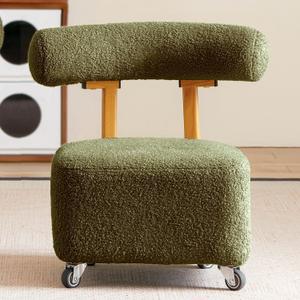 Kids Rolling Stool with Backrest, Small Chair for Toddler Desk, 14.2 x 13.8 x 18.1 inches