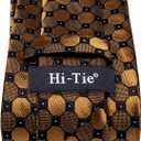 Hi-Tie Men Ties Sets Silk Stripe Paisley Necktie Pocket Square Cufflinks for Business Wedding