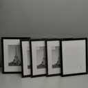 upsimples 8x10 Picture Frame Set of 5, Display Pictures 5x7 with Mat or 8 x 10 Without, Wall Gallery Photo Frames, Black