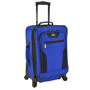 U.S. Traveler Charleville Fabric Expandable Spinner Luggage. , Blue, 20 inch