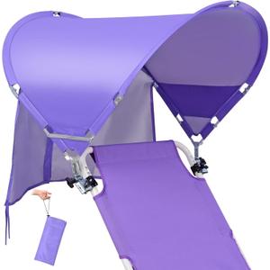 XL Universal Wind-Resistant Chair Umbrella Canopy, Extra Large Foldable UPF 50+ Sun Shade Attachment with Adjustable Clamp, Fits Most Beach, Camping, Lawn, Sports, Zero Gravity Chairs, Wheelchairs