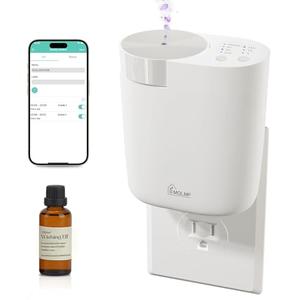 MQLMF Plug in Diffuser - 800 Sq Ft,No Wobble Design,Secure Wall Fit,Timer Control&Scent Intensity Button,Bluetooth APP,Waterless Scent Diffusers Home,Essential Oil Plug in Wall Diffuser – White