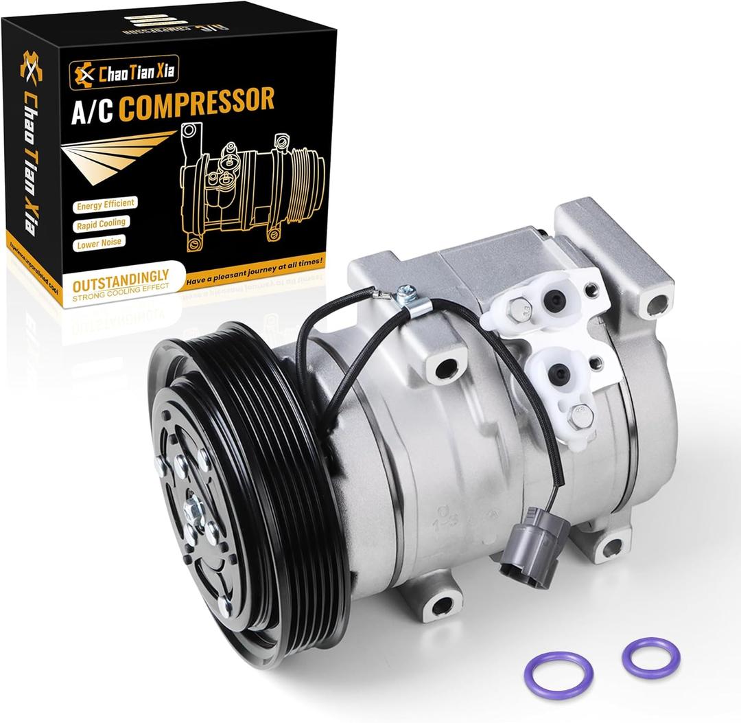 AC Compressor with Clutch Compatible with Honda Accord, Odyssey, Pilot, Ridgeline & Acura MDX, TL, 3.0L 3.2L 3.5L- Replaces 38810RCAA01, 98307, 97307, 639318, CO 10736C
