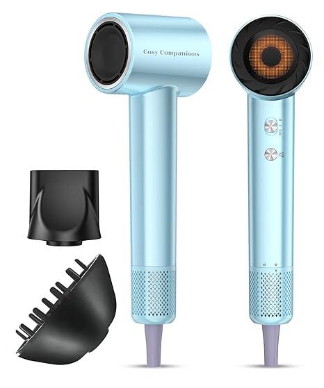 Cosy Companions High Speed Ionic Hair Dryer, 150000 RPM Fast Drying Blow Dryer with 500 Million Negative Ions, Lightweight with Heat Protection for Women & Men, Professional Salon Dryer, Blue
