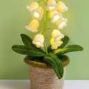 Lily of The Valley Lamp, Crochet Artificial Flower with 10 Little Night Lights, Cute Gifts for Women Wife Girlfriend Birthday Christmas Valentine Mother's Day -Large