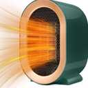 Electric Space Heater for Office, 1200W Compact Energy Efficient Space Heaters for Indoor Use, Small Portable Heater Fan Quiet, Adjustable Safe Overheating Protection (Green)