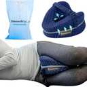 SmoothSpine Alignment Leg Pillow for Side Sleepers  Ergonomic Memory Foam Knee Pillow with Adjustable Strap, Supports Hip & Back, Washable Breathable Cover for Restful Sleep, Navy