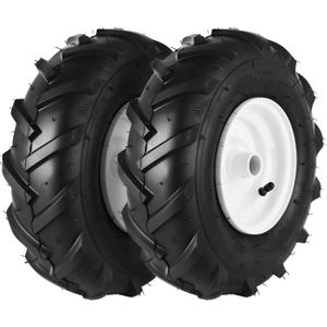 AR-PRO 2-Pack 13x5.00-6" Tiller Tire and Wheel, 1" Axle Bore Hole, 3-1/8" Centered Hub, Replacement 4Ply Pneumatic Tire Perfect for Garden Trailer, Lug Tractor, Tillers, and Trenchers