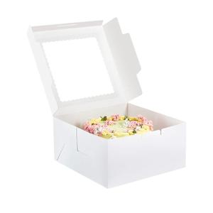 Cake Boxes with Window, 10 x 10 x 5 Inches Bakery Boxes Treat Cookie Dessert Boxes Pastry Box for Cake, Chocolate Covered Strawberries, Cupcakes, Donuts, Baked Goods