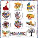 Blosssound 54 Pcs Hispanic Heritage Month Swirls Decorations Latin American Hanging Swirls Spanish Classroom Ceiling Streamers Decor for National Hispanic Heritage Festival Party Supplies